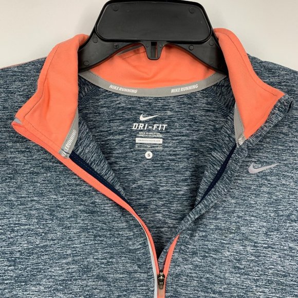 Nike Top Blue Pink Element 1/2 Zip Pullover Long Sleeve Running - Picture 2 of 8